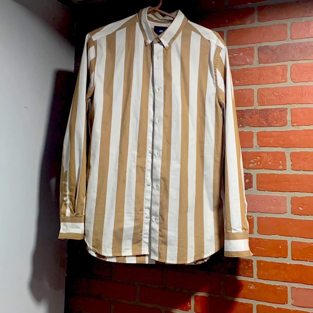 Here is a button down H&M stripped shirt, it’s a nice fit for any causal event